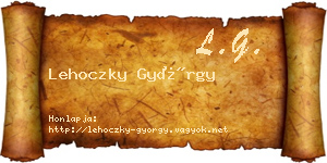 Lehoczky György névjegykártya