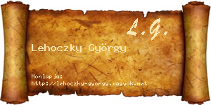 Lehoczky György névjegykártya